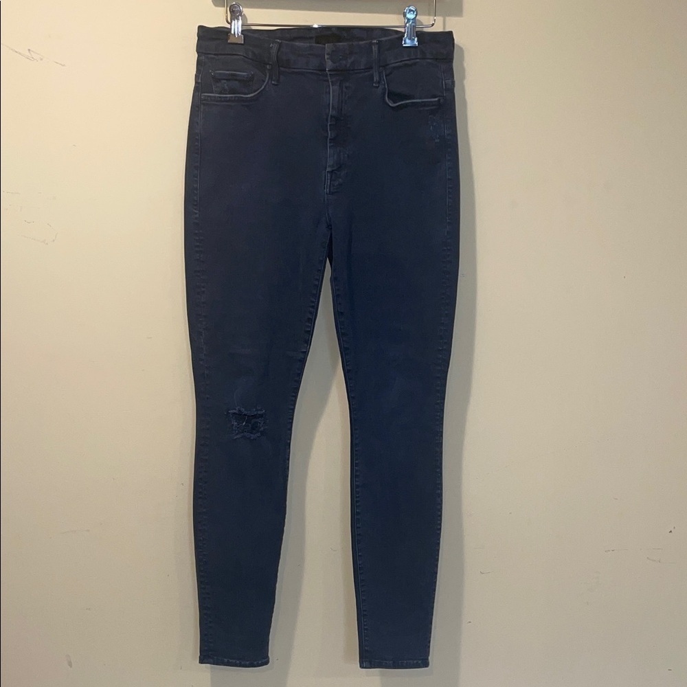 Womens MOTHER High Waisted Looker Dye Midnight Jeans